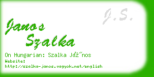 janos szalka business card